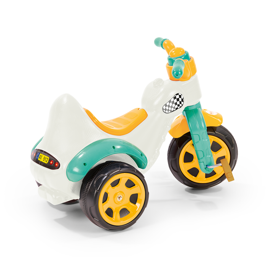 Dolu Super-Bike Driewieler Wit/Blauw/Geel