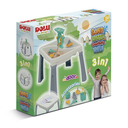 Dolu Zand-Watertafel + Accessoires Wit/Grijs