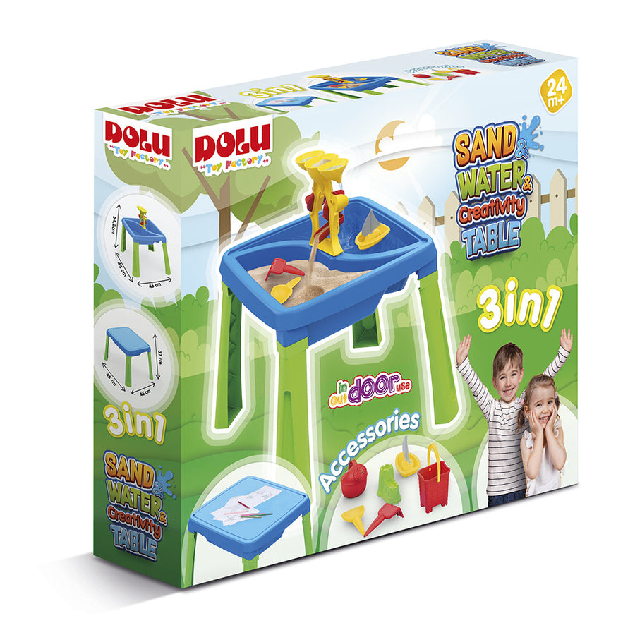 Dolu Zand-Watertafel + Accessoires Blauw/Groen