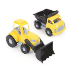 Dolu kiepwagen en graafmachine speelgoed 20 cm