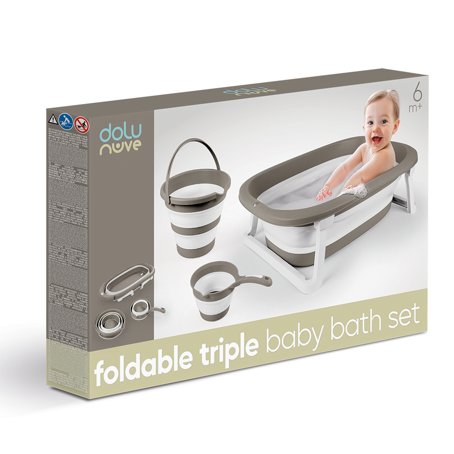 Dolu 3-In-1 Opvouwbare Baby Badset Stone Gray