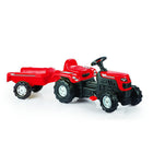 Traptractor met aanhanger en claxon rood/zwart 52x144x45 cm