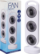Tafelventilator kolom oplaadbaar USB 37x12x8.3 cm wit