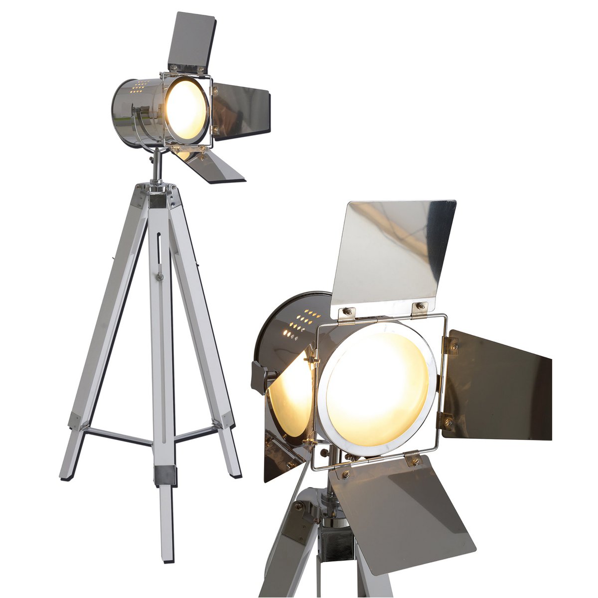 Staande Lamp Driekbende Metaal Wit E27 Hoog 100 Tot 140 Cm