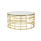 Salontafel Ø 90x42 cm glas goud
