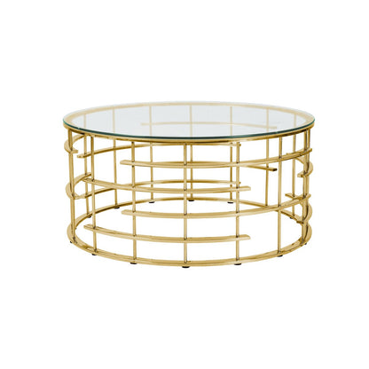 Salontafel Ø 90x42 cm glas goud
