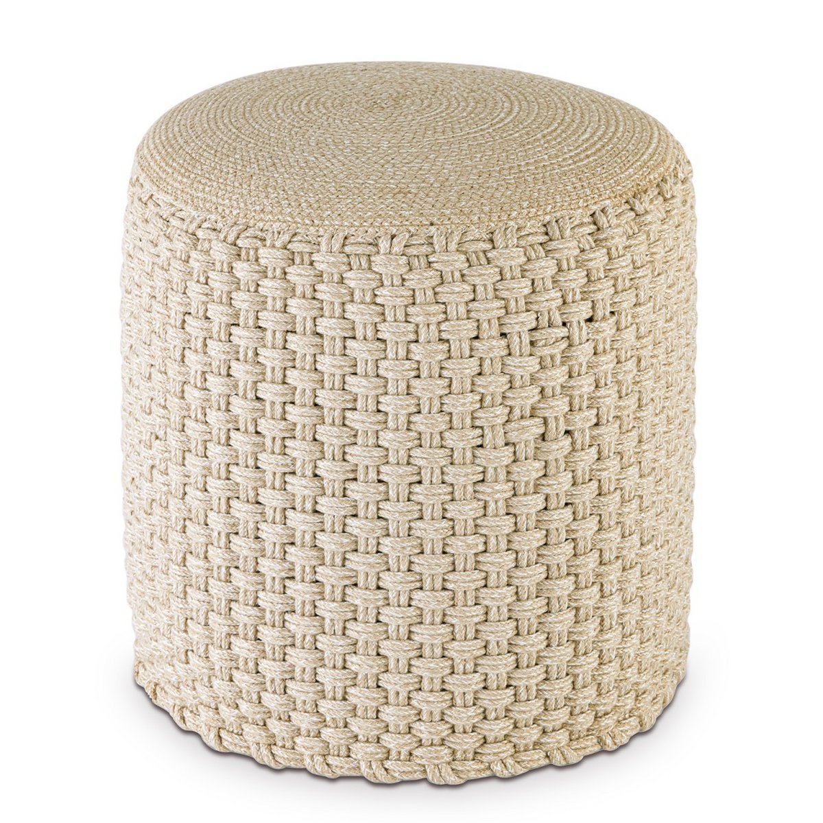 Merino Outdoor Pouf Kruk Met Vulling Drie Kleuren Keuze