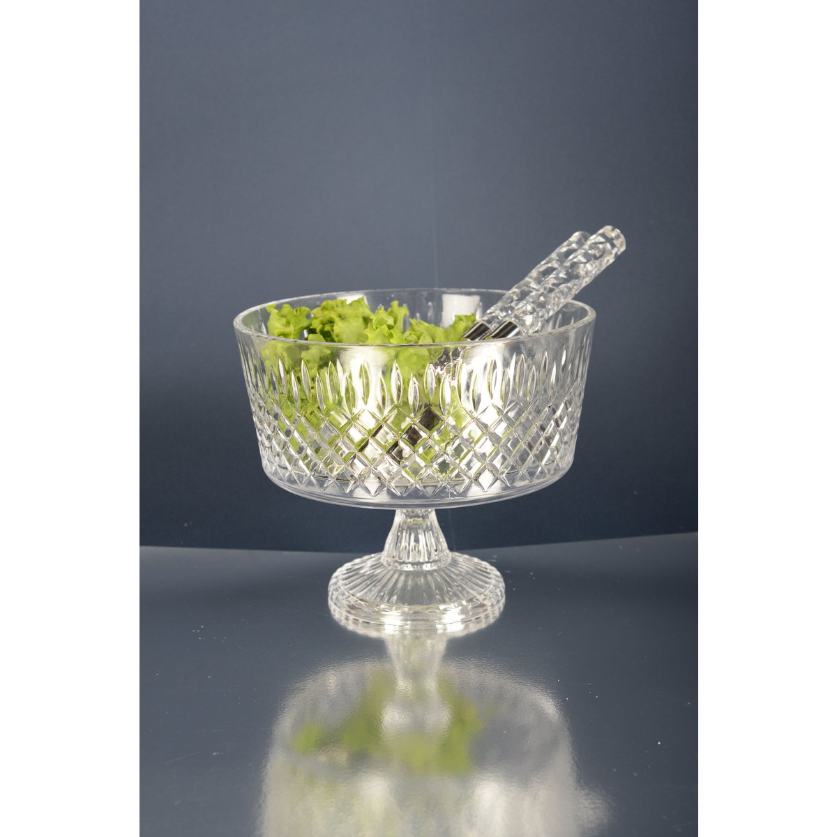Saladebestek zilver gehamerd 29 cm