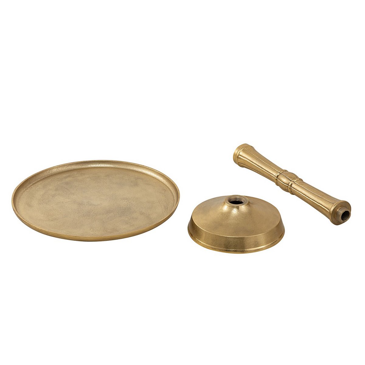 Bijzettafel Metaal Rond Aluminium Met Middenvoet Goud 44x53
