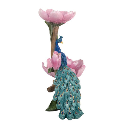 Decoratie schaal Pauw 18x12x24 cm Blauw Kunststof