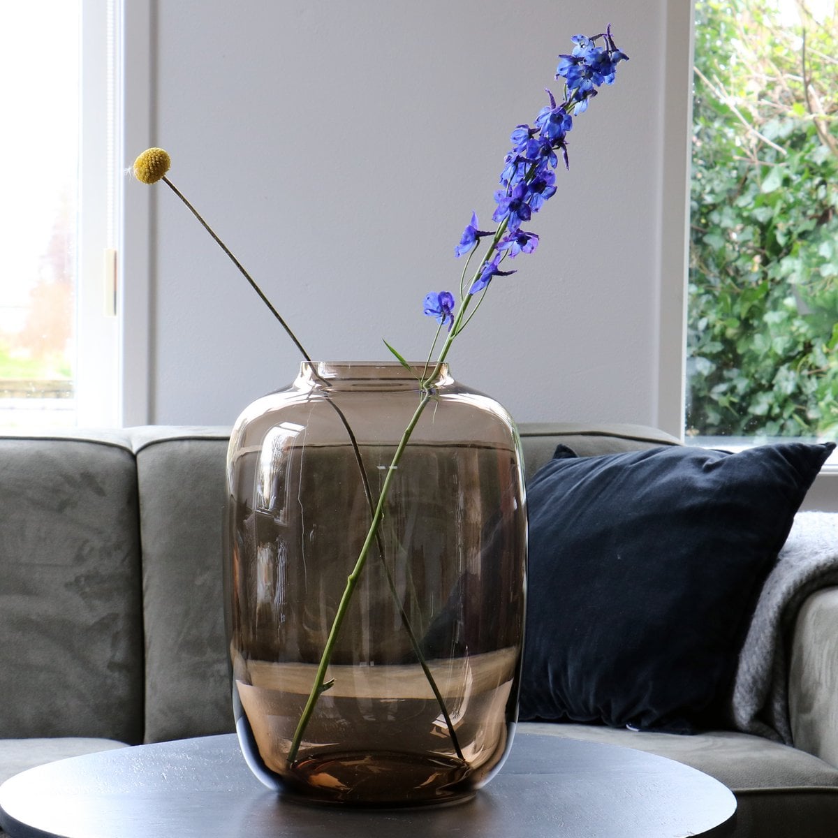 Vaas Artic taupe glas Ø17-25 cm