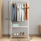 Kledingrek met schoenenrek 60x34x152 cm metaal wit