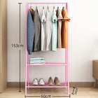 Kledingrek met schoenenrek 60x34x152 cm metaal roze