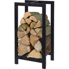 Haardhoutrek 30x23x60 cm metaal mat zwart