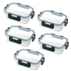 Meal prep bakjes glas 5 stuks 1040 ml