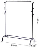 Garderoberek metaal zwart 110x40x150 cm