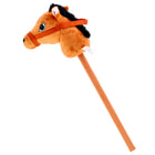 Stokpaardje pluche 70 cm bruin