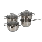 Daily Home Pan Set 7-Piece Stainless Steel/Glass
