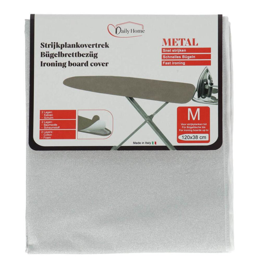 Daily Home Strijkhoes Metal M 120X38 Cm Grijs/Katoen/Schuim