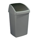 Sunware Delta Swing-Top Waste Bin 50L Silver Grey