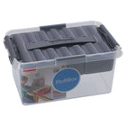 Opbergbox 6L transparant grijs met inzet
