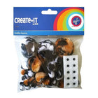 Pompoms met oogjes 75 stuks