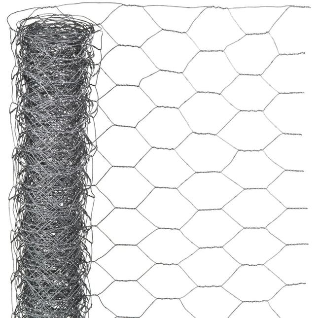 Gaas zeshoekig 0,5x10 m 25 mm gegalvaniseerd staal 25 mm 0.5 x 10 m