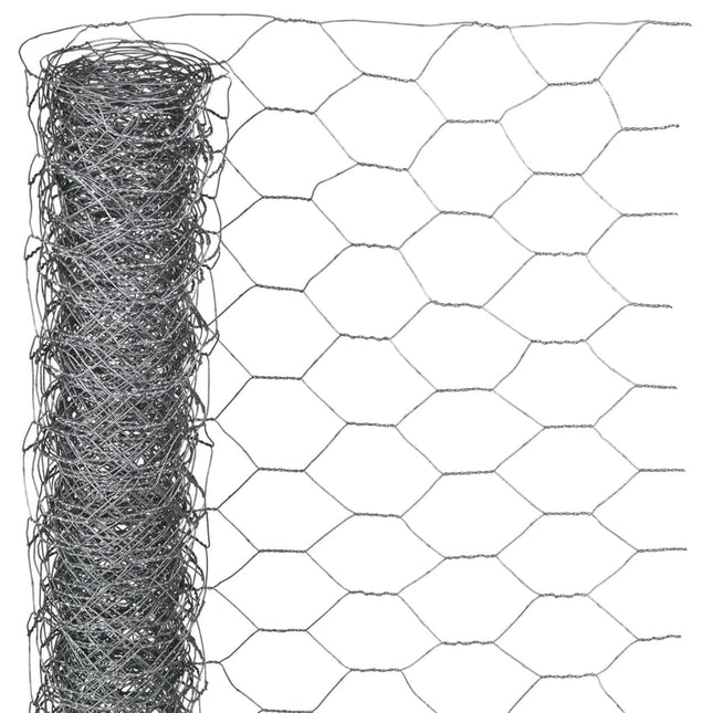 Nature Gaas Zeshoekig Gegalvaniseerd Staal Grijs 40 mm 1 x 5 m