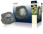 Solar tuinlamp steen 3 LED koel wit
