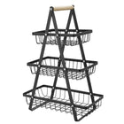Fruitrek 3 lagen 47 cm metaal hout zwart