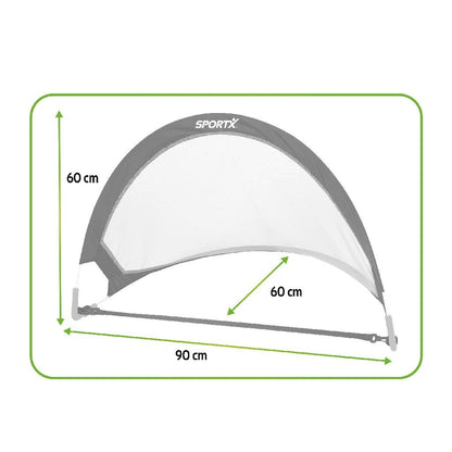 Sportx Opvouwbare Voetbaldoelen 90X60X60 Cm 2 Stuks Zwart/Groen