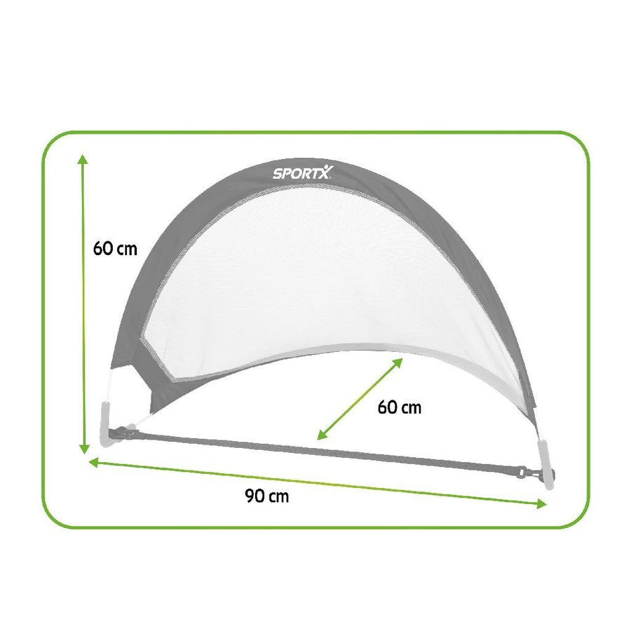 Sportx Opvouwbare Voetbaldoelen 90X60X60 Cm 2 Stuks Zwart/Groen