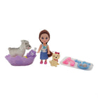Speelset pop met 2 hondjes en accessoires