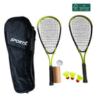 Badminton set limoengroen zwart