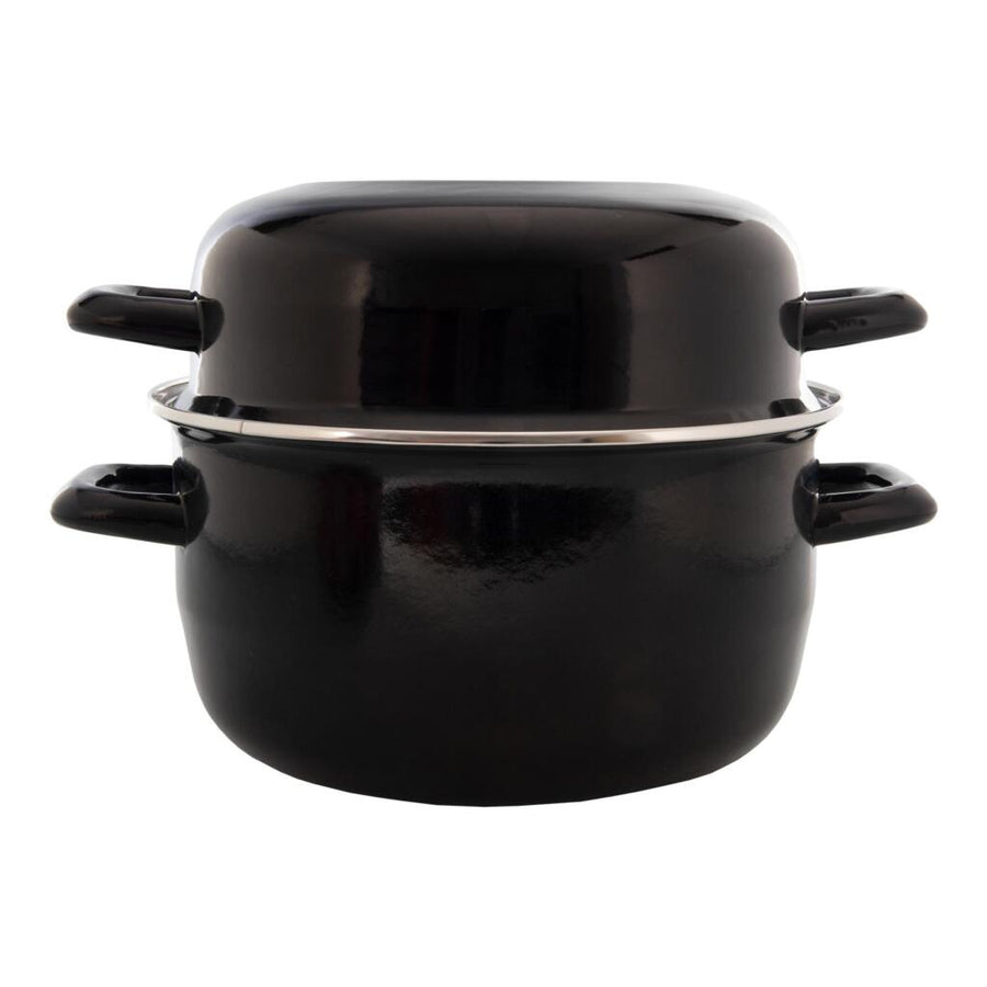 Imperial Collection Mosselpan Emaille 24 Cm Zwart