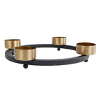 Other Brands Tealight Holder Yono 23X23X5 Cm Black/Gold/Metal