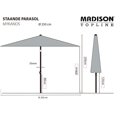 Parasol Mykanos 250 cm groen Groen