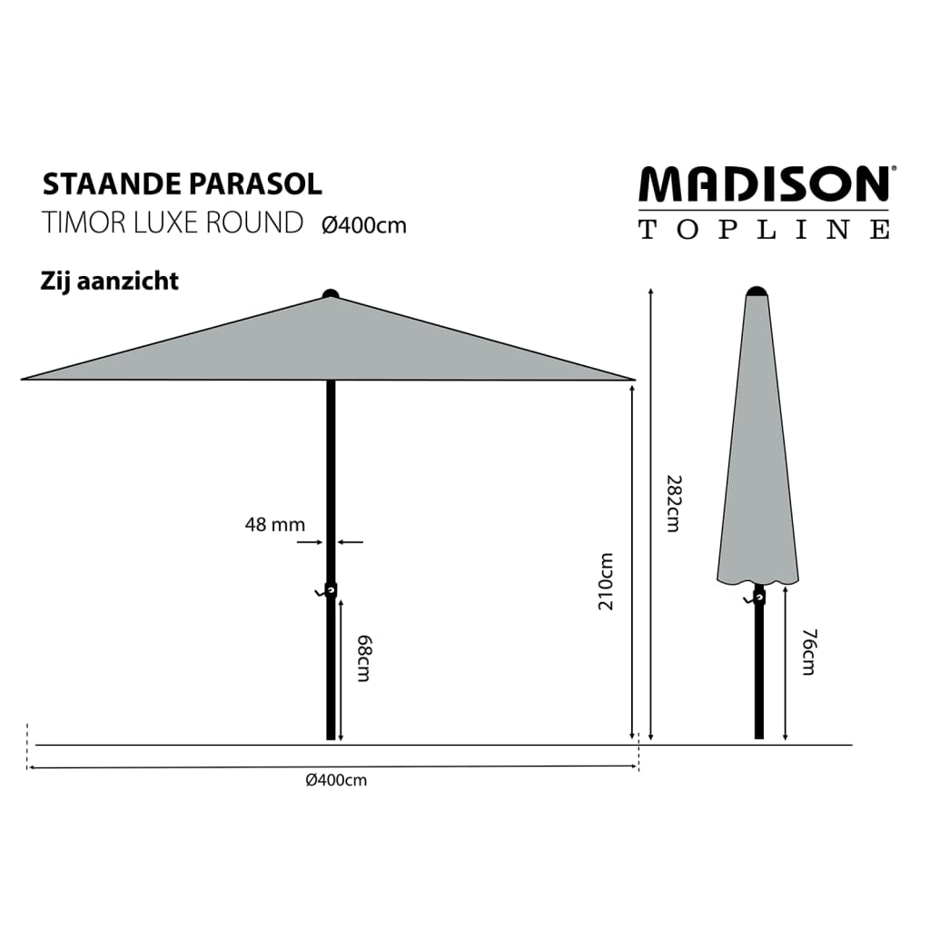 Parasol Timor Luxe 400 cm PAC8P015 Taupe