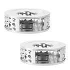 Theelichthouder RVS 15x5 cm set van 2