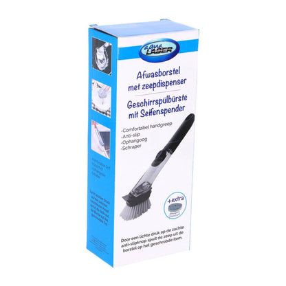 Overige Merken Aqua Laser Afwasborstel Met Dispenser + Schuurspons Zwart/Wit