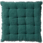 Stoelkussen 40x40 cm gewassen katoen sagebrush green