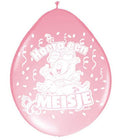 Ballonnen Hoera Een Meisje 30 cm 8 stuks