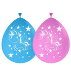 Ballonnen unicorn 8 stuks roze blauw