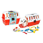 Speelgoed dierenarts set met puppy en reismand 27x21x22 cm