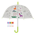Kinderparaplu inkleurbaar met jungledieren en 9 stiften