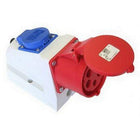 Abl Cee Power Plug With 2 Pin Sockets Red/Blue/Grey
