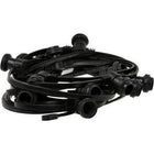 Prikkabel 10m 15 fittingen E27 zwart waterdicht IP44