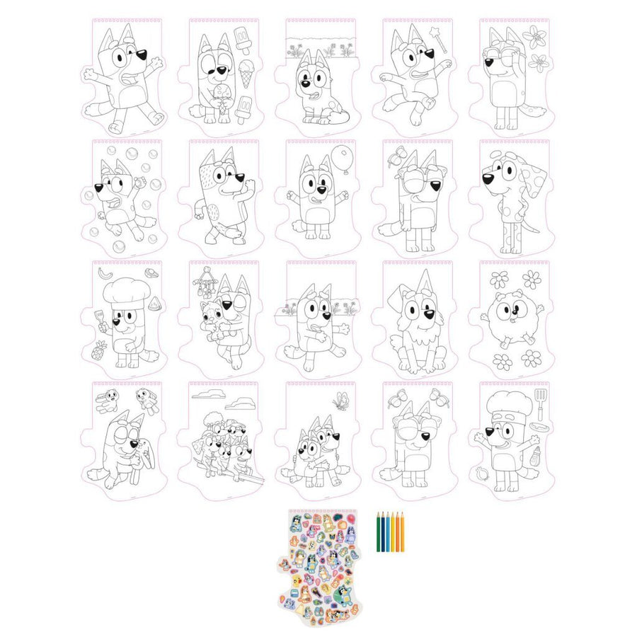 Bluey Kleurblok Met 6 Potloden + 57 Stickers