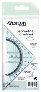 Geodriehoek 14 cm onbreekbaar transparant
