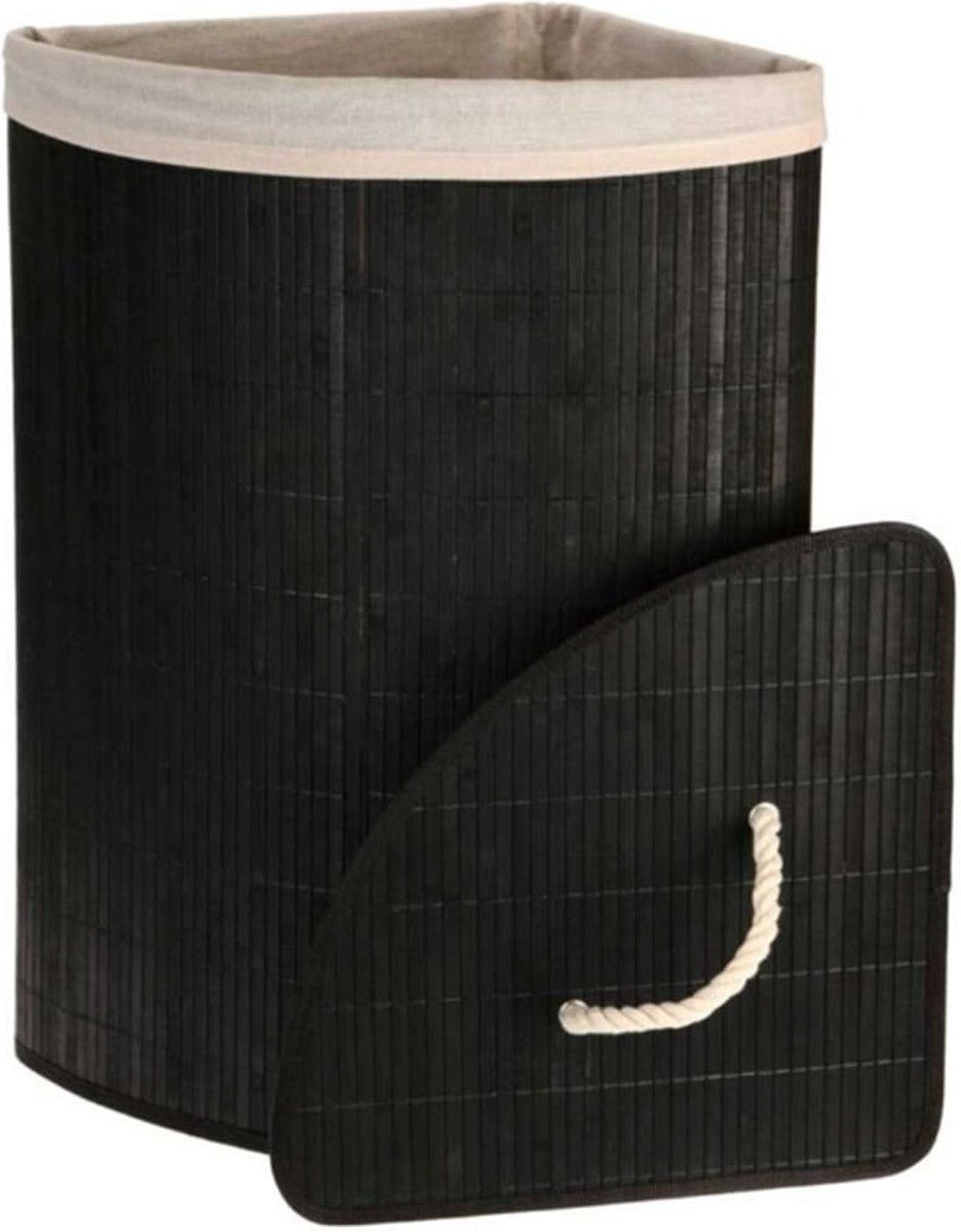 Ceruzo Bamboe Wasmand - Hoek Model - 72L - Zwart